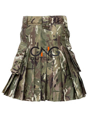 Men's Scottish Stylish Fashion Army Camouflage Utility Kilt 100% Cotton.