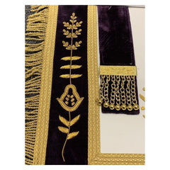 APRON MASONIC HAND EMBROIDERED GRAND LODGE PAST MASTER APRON PURPLE