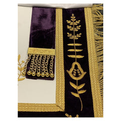APRON MASONIC HAND EMBROIDERED GRAND LODGE PAST MASTER APRON PURPLE