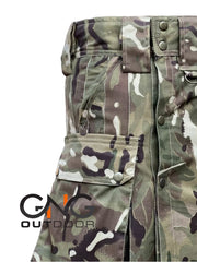 Men's Scottish Stylish Fashion Army Camouflage Utility Kilt 100% Cotton.