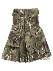 Men's Scottish Stylish Fashion Army Camouflage Utility Kilt 100% Cotton.