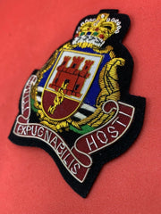 Royal Gibraltar Regiment Blazer Badge RGR Embroidered Bullion Wire Blazer Badge