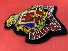 Royal Gibraltar Regiment Blazer Badge RGR Embroidered Bullion Wire Blazer Badge