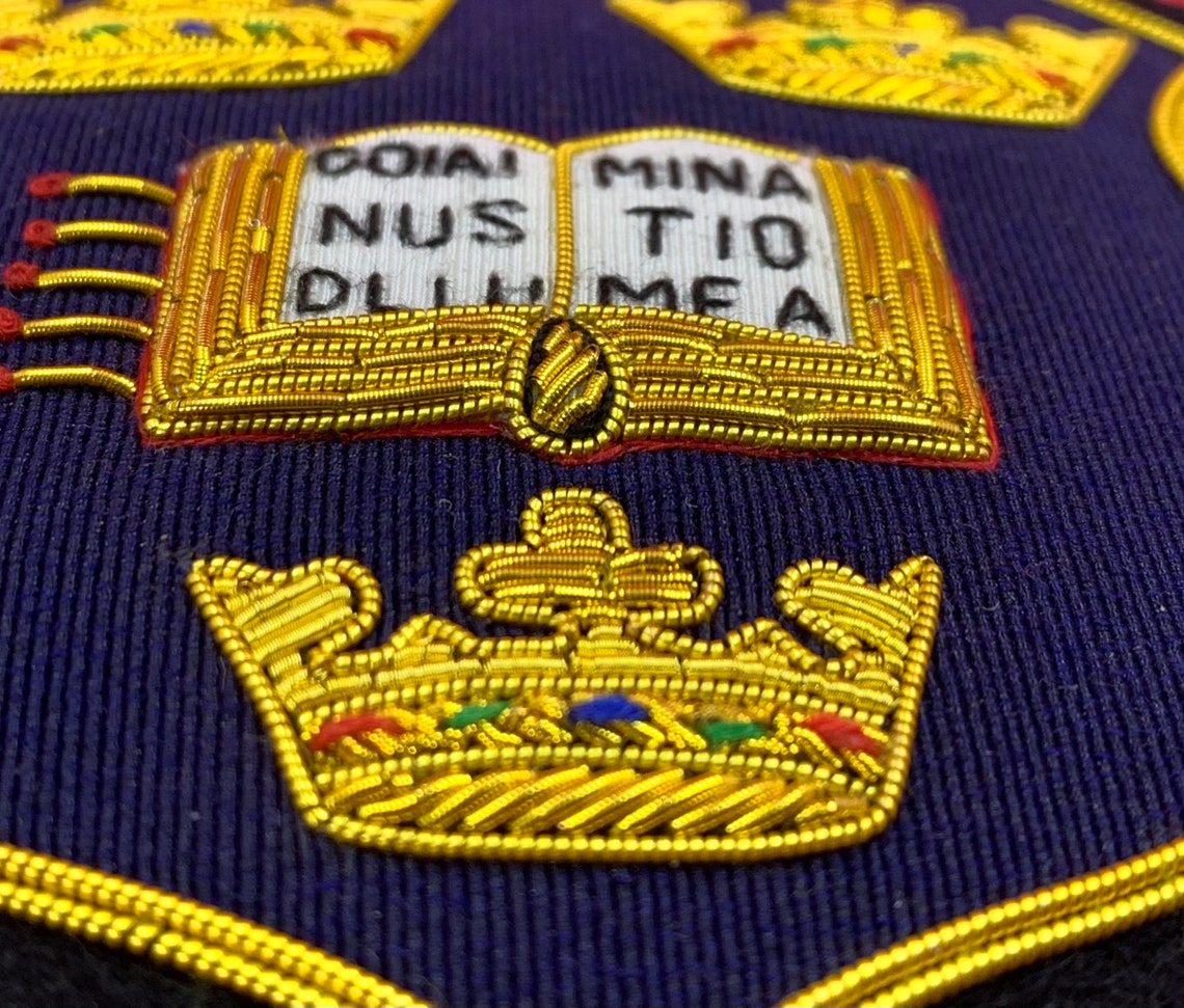 Oxford University Blazer Badge Hand Embroidered Bullion and Wire Oxford University Blazer Badge