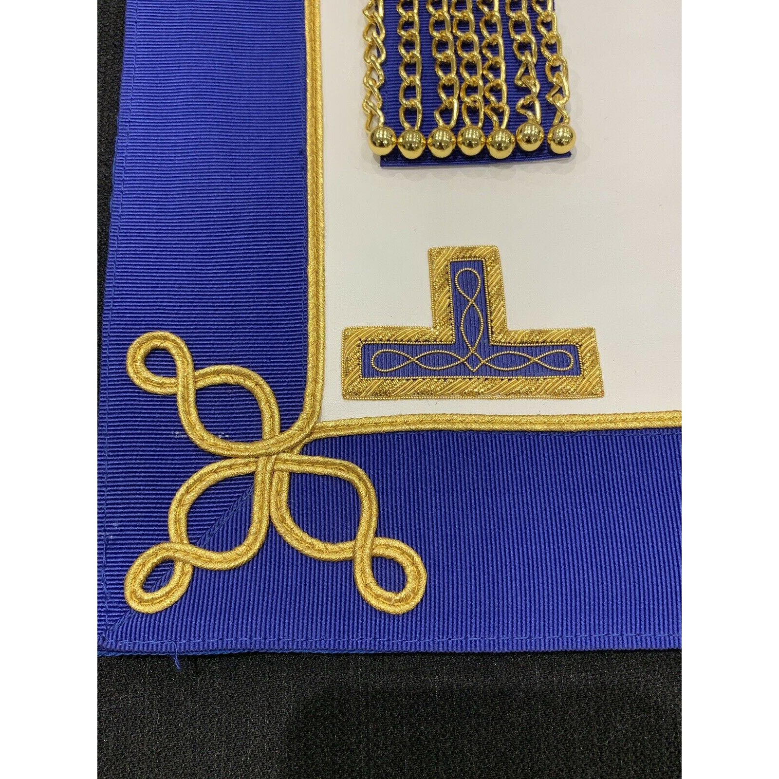 Imitation Leather Masonic Craft Provincial Undress Apron & Collar Gold Levels