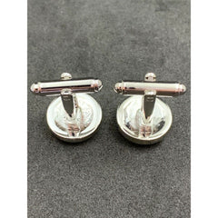 Masonic Freemason Silver Cufflinks Square Compass Symbol With Imitation Diamonds