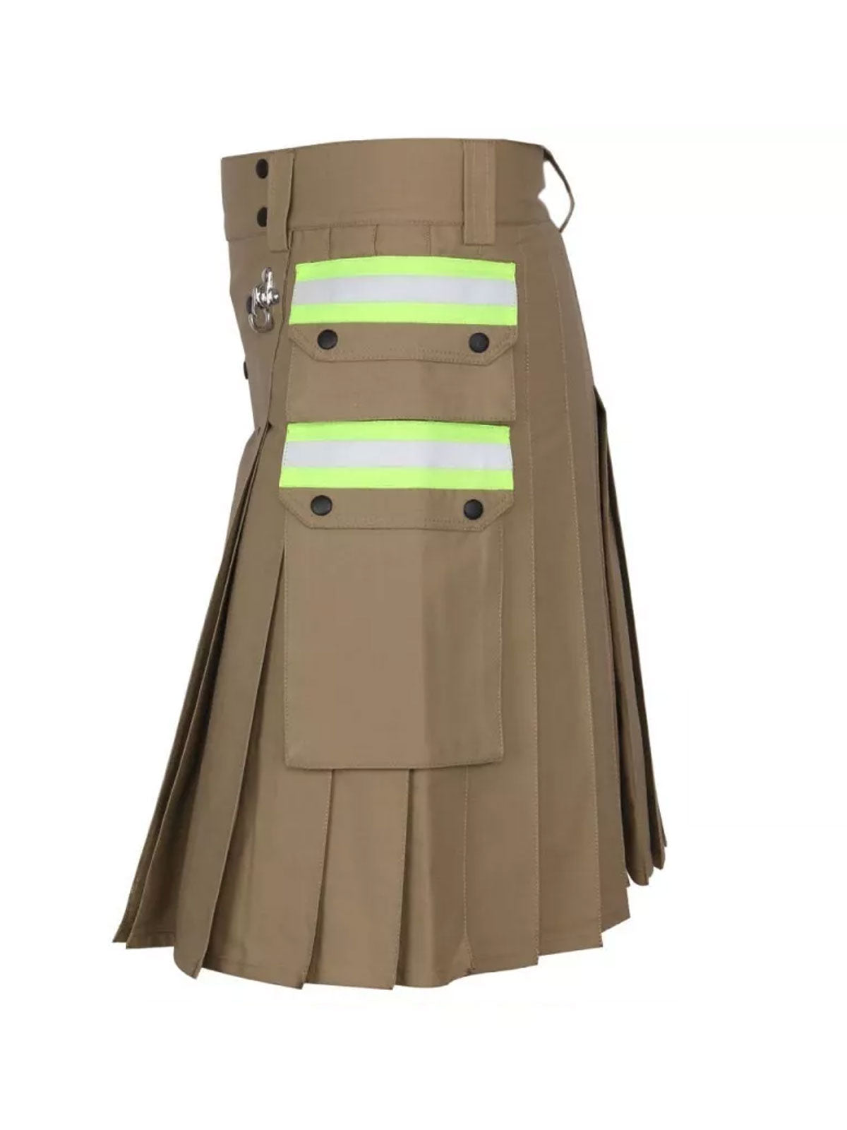Men's Scottish Fire fighter Khaki Utility Kilt Fireman Tactical Kilt