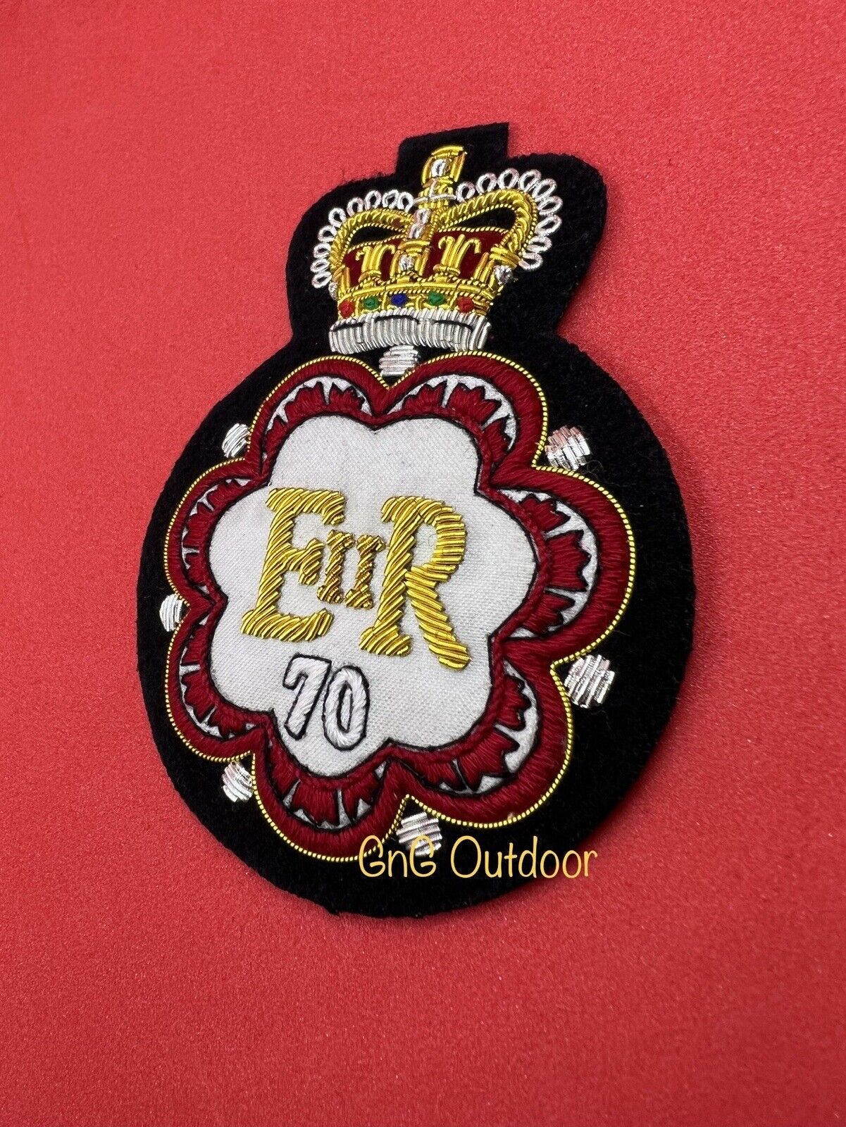 Her Majesty Queen Elizabeth II Blazer Badge EIIR Embroidered Bullion Wire Patch