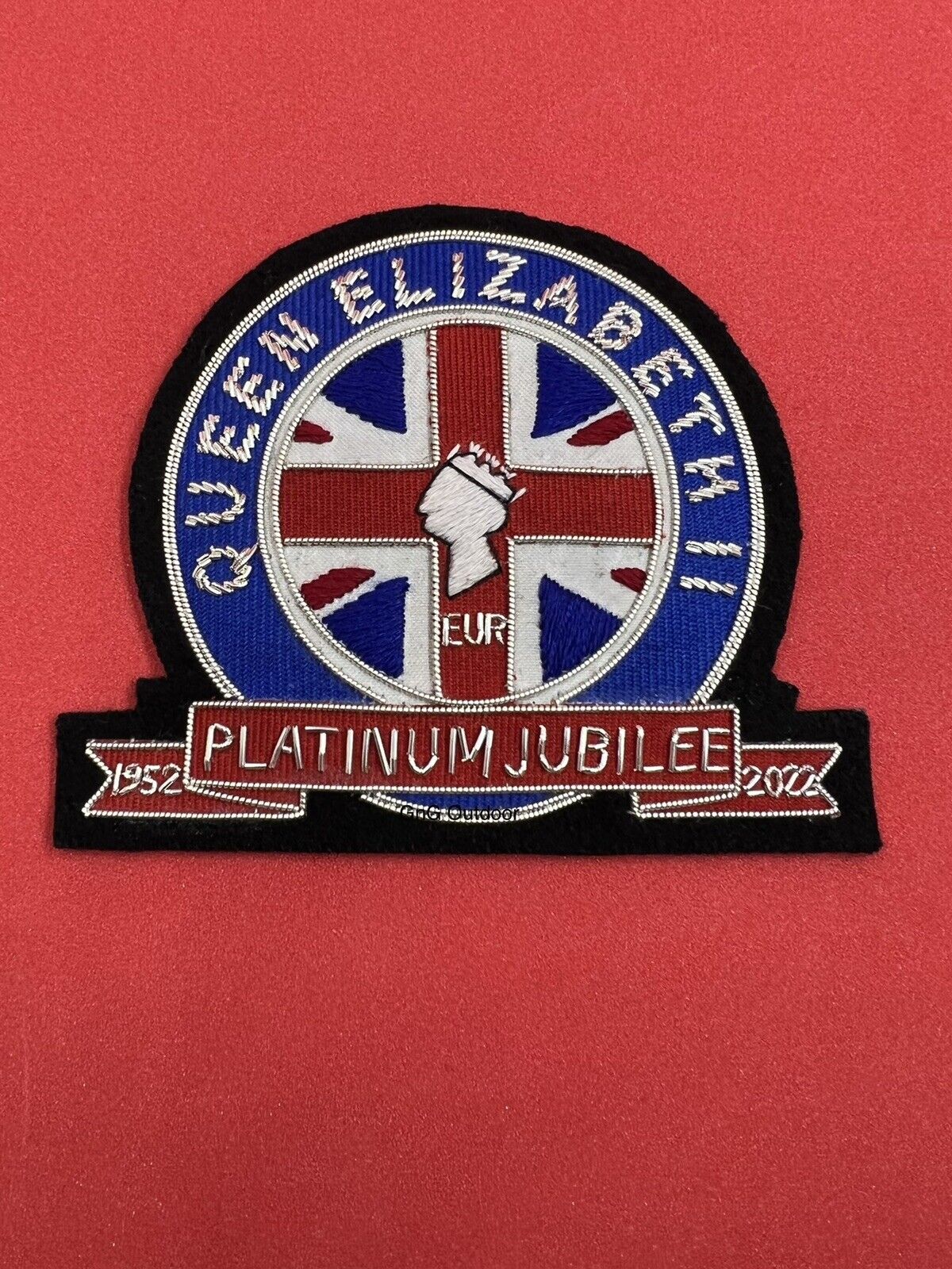 The Queen’s Platinum Jubilee Blazer Badge Hand Embroidered Bullion Wire Patch