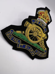 King’s Crown Royal Artillery Blazer Badge RA Embroidered Bullion Wire King Crown Blazer Badge