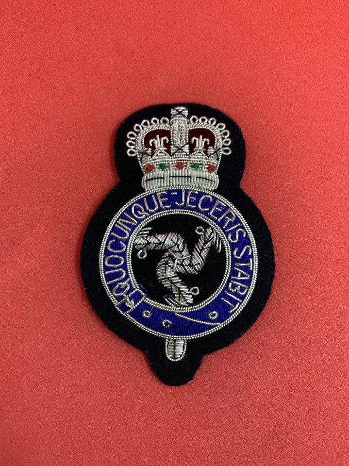 Isle Of Man Police Badge Police Hand Embroidered Bullion Wire Hat Badge