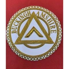 Masonic Apron Badge Buckinghamshire Hand Embroidered With Bullion & Wire Badge