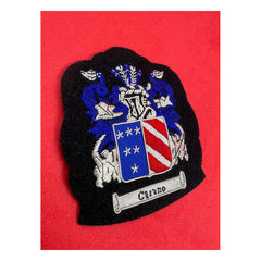 Carano Family Crest Badge Carano Hand Embroidered Bullion and Wire Family Crest Jacket Patch