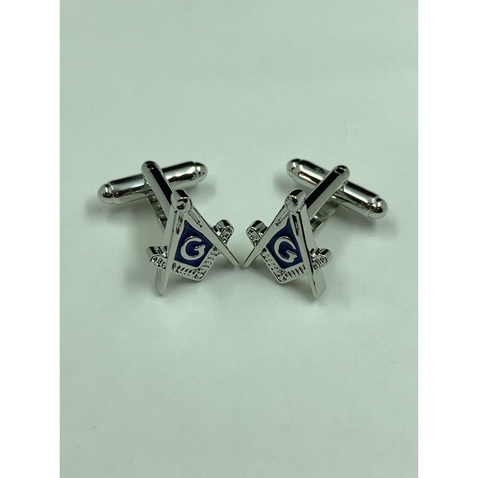 Masonic G Symbol Cufflinks Square And Compass Lodge Gift Silver Cufflinks