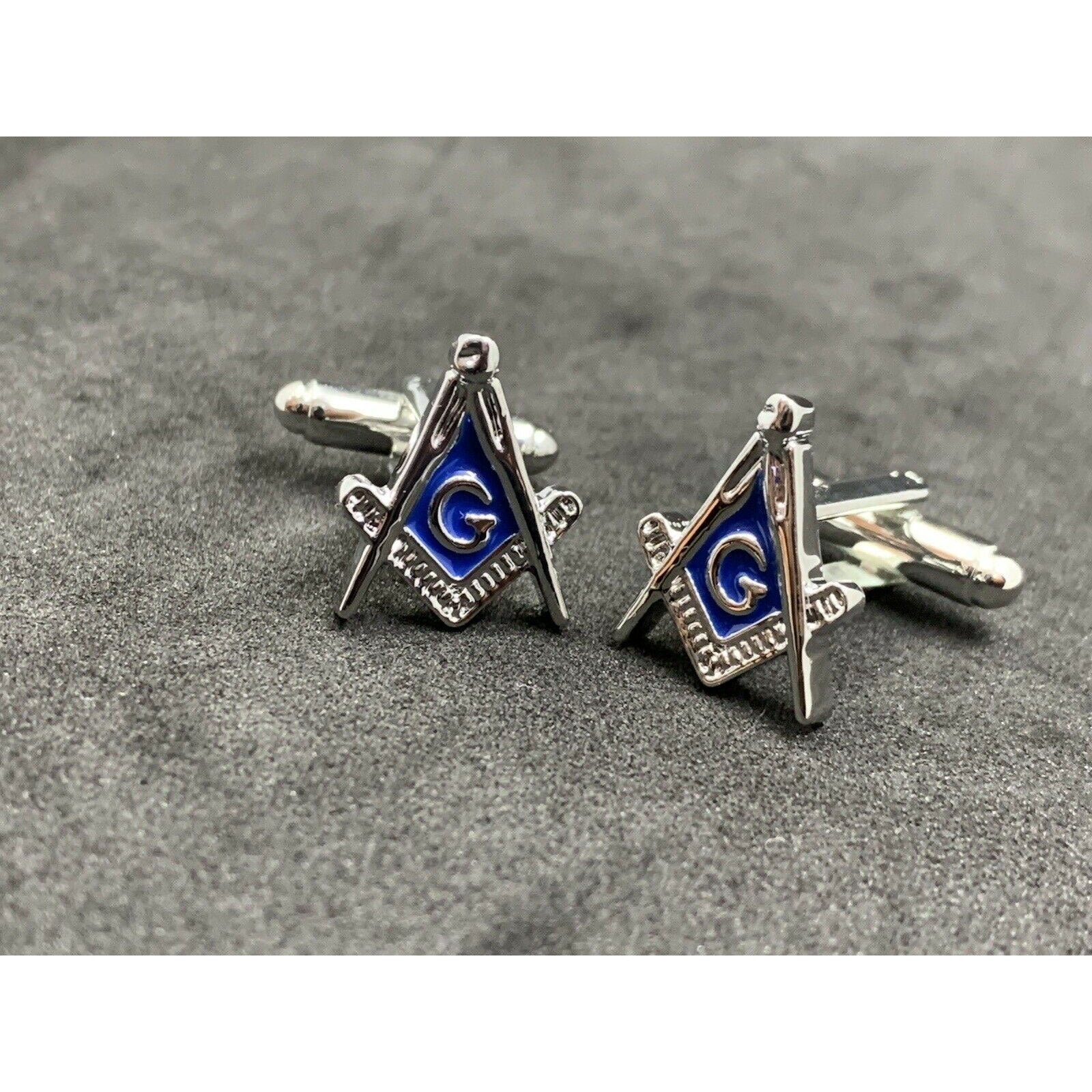 Masonic G Symbol Cufflinks Square And Compass Lodge Gift Silver Cufflinks