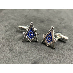 Masonic G Symbol Cufflinks Square And Compass Lodge Gift Silver Cufflinks