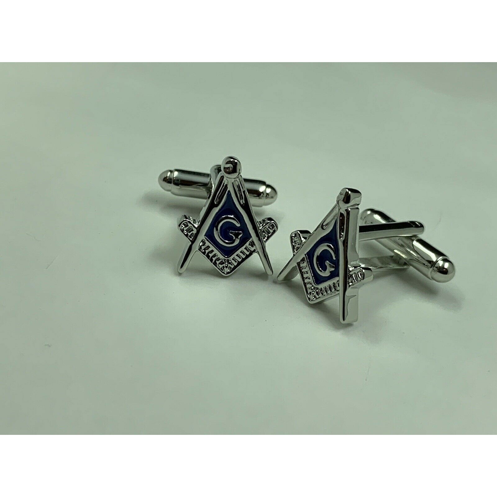 Masonic G Symbol Cufflinks Square And Compass Lodge Gift Silver Cufflinks