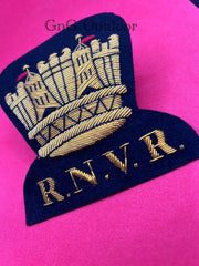 British Royal Naval Volunteer Reserve Blazer Badge RNVR Hand Embroidered Badge