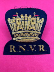 British Royal Naval Volunteer Reserve Blazer Badge RNVR Hand Embroidered Badge