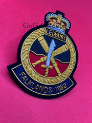 HMS Ledbury Falklands 1982 Blazer Badge Royal Navy Embroidered Wire Blazer Badge