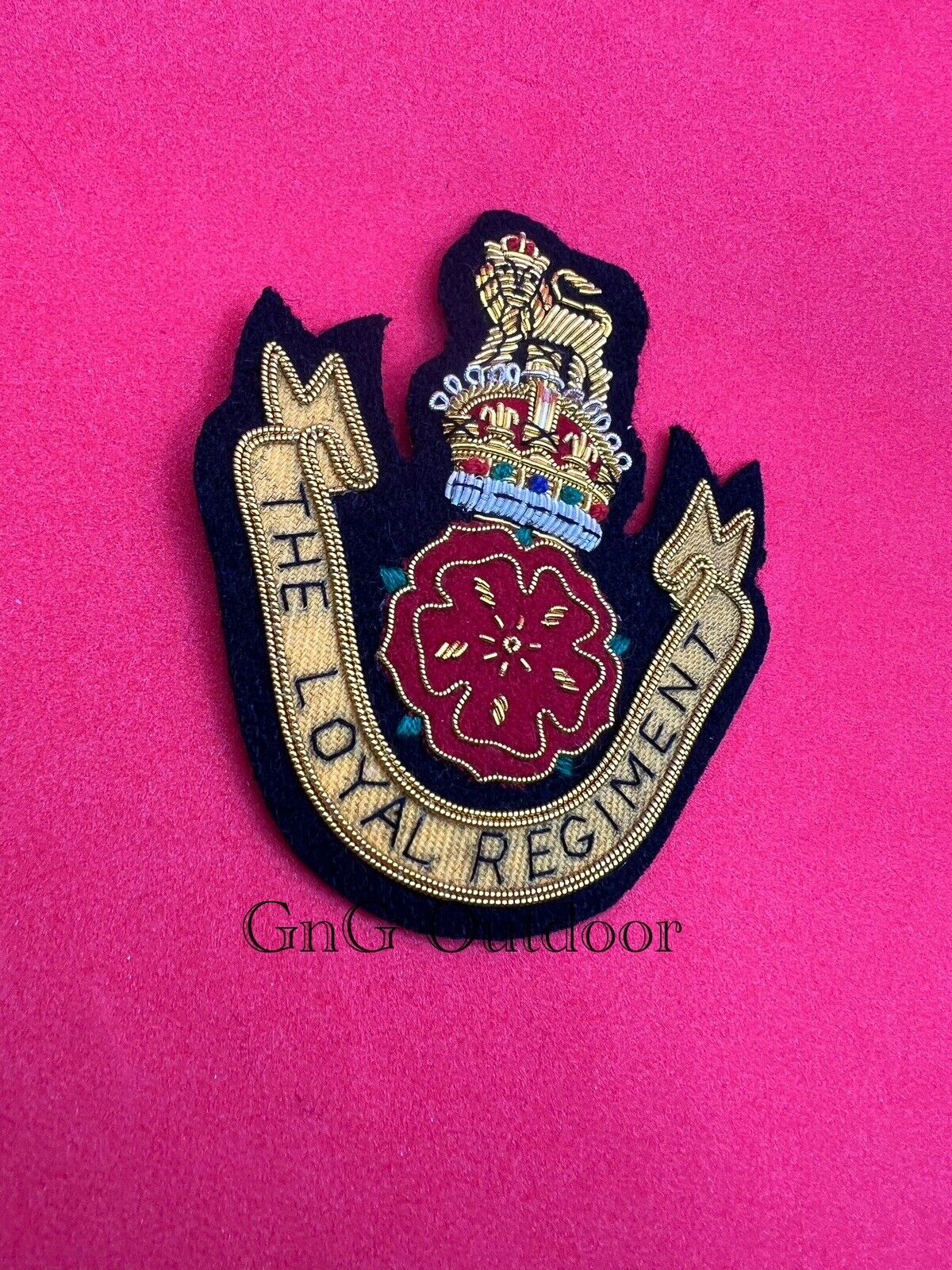 King’s Crown The Loyal Regiment Hand Embroidered Bullion Wire Blazer Badge