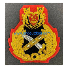 Singapore Generals Cap Badge Hand Embroidered Bullion And Wire Hat Badge