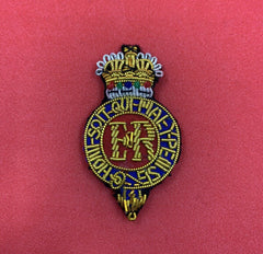 HOUSEHOLD CAVALRY WO’S OFFICER BERET BADGE HAND EMBROIDERED BULLION WIRE BADGE