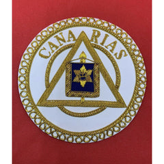 Masonic Apron Badge Lincolnshire Hand Embroidered Bullion & Wire Masonic Badges