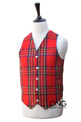 Men's Wedding Wallace Tartan Vest 5 Button Scottish Kilt Waistcoat