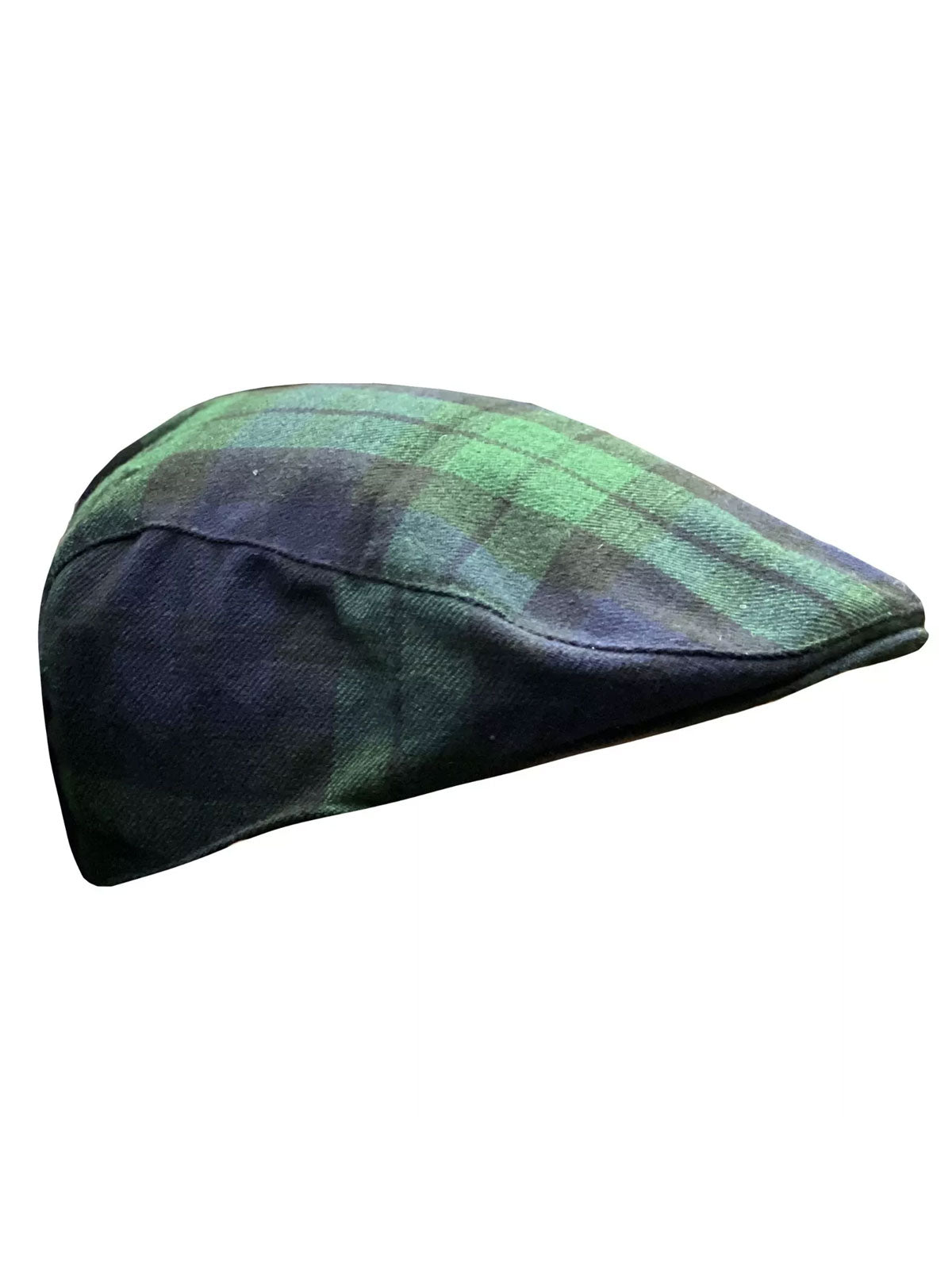 Scottish Men's Black Watch Tartan Flat Hat Elastic Fitting Tartan Cap
