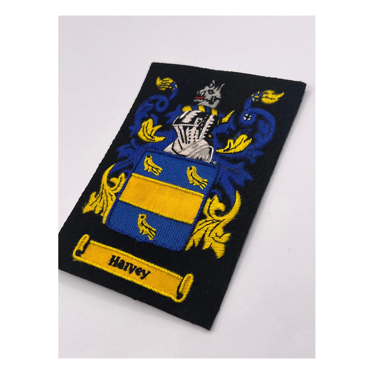 Harvey Coat Of Arms Hand Embroidered Bullion and Wire Blazer Badge Harvey Family Crest Jacket Patch