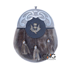 Men's Scottish Antique Badge Sporran Highland Wedding Kilt Set Sporran