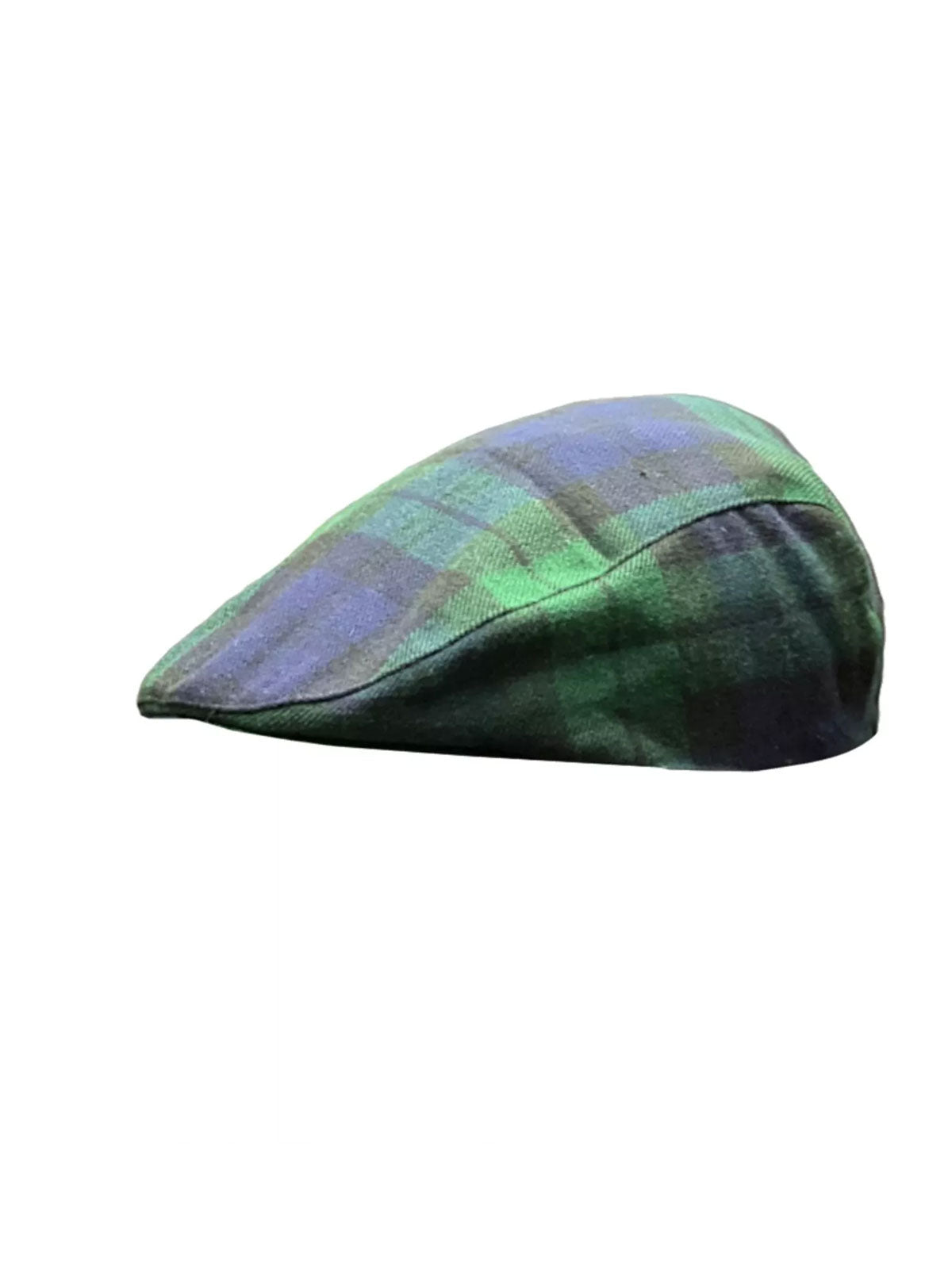 Scottish Men's Black Watch Tartan Flat Hat Elastic Fitting Tartan Cap