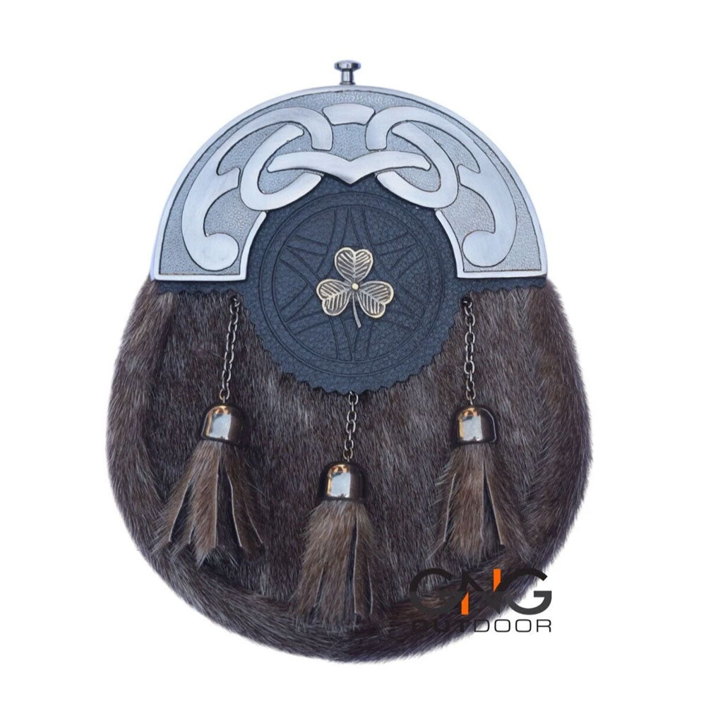Men's Scottish Antique Badge Sporran Highland Wedding Kilt Set Sporran