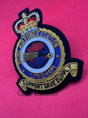 Royal Air Force Lyneham Station Badge RAF Embroidered Bullion Wire Blazer Badge