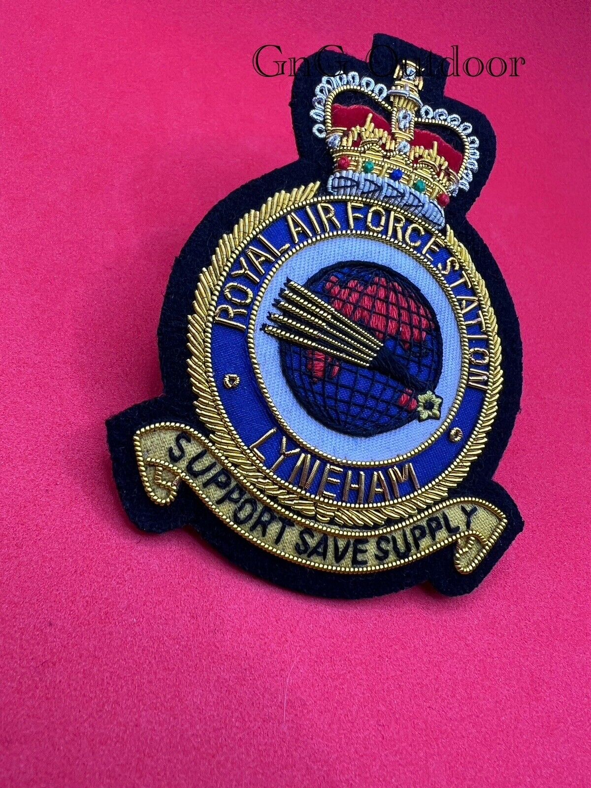 Royal Air Force Lyneham Station Badge RAF Embroidered Bullion Wire Blazer Badge