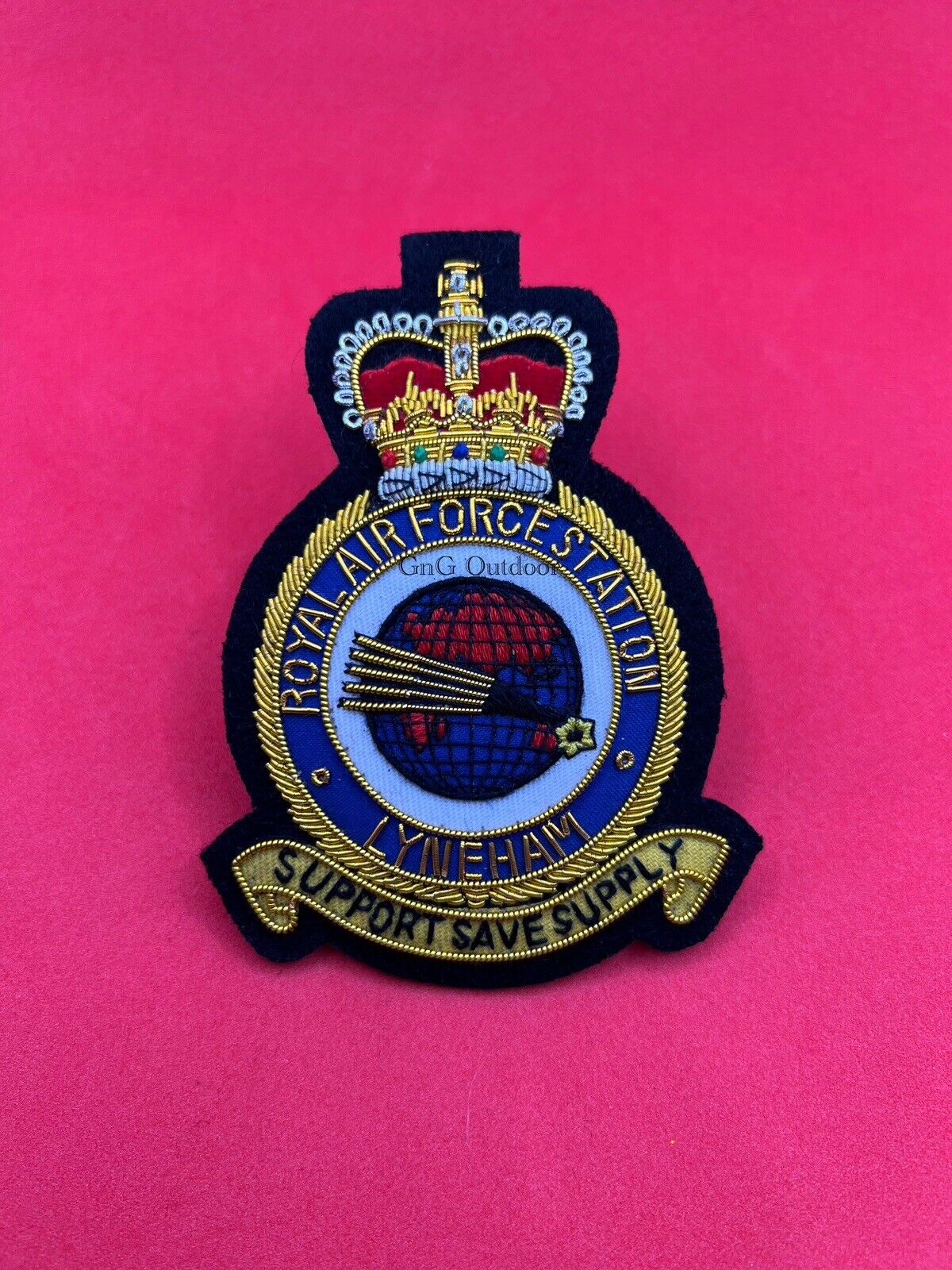Royal Air Force Lyneham Station Badge RAF Embroidered Bullion Wire Blazer Badge