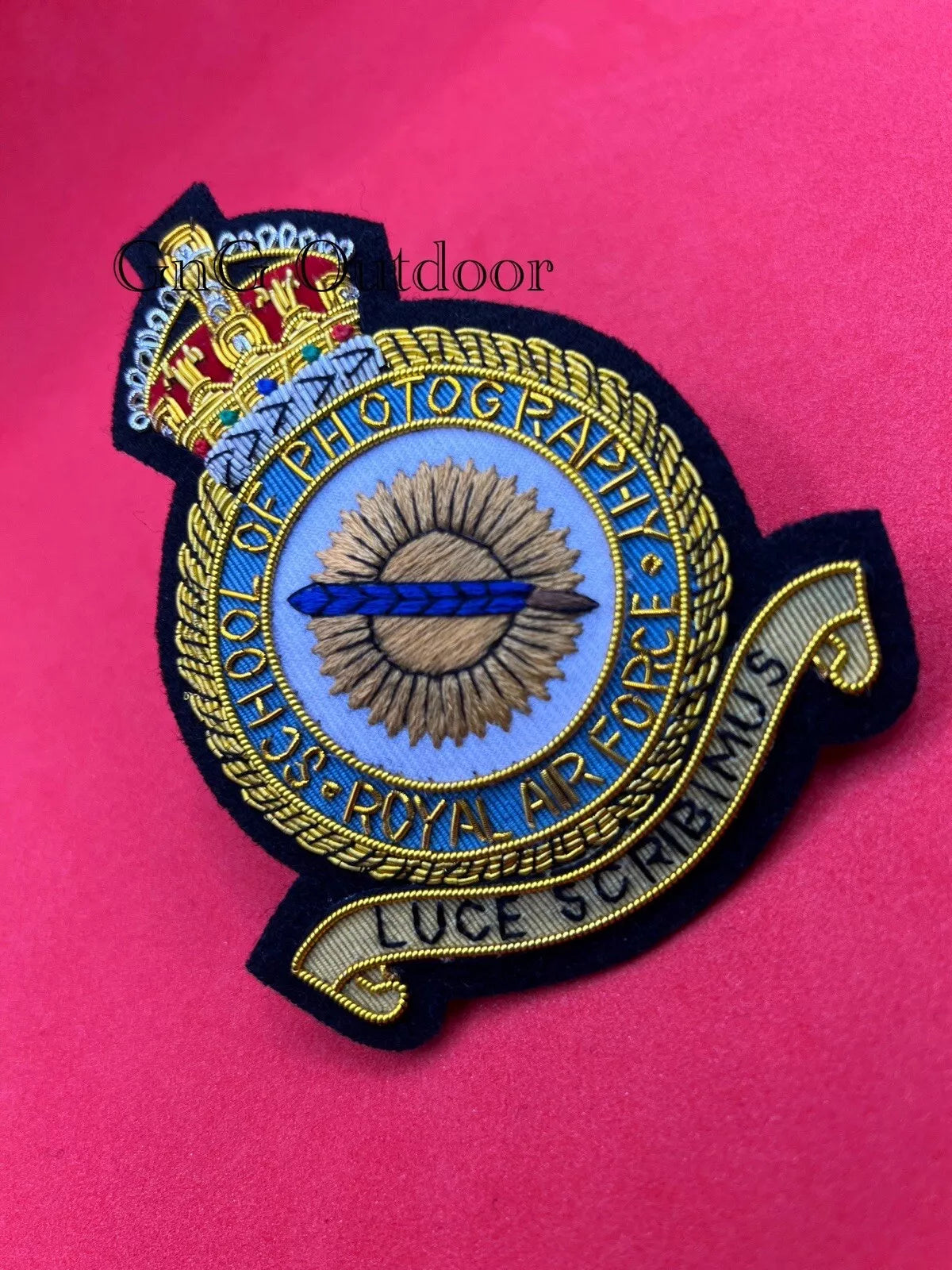 Royal Air Force School Of Photography Embroidered Bullion Wire Blazer Badge