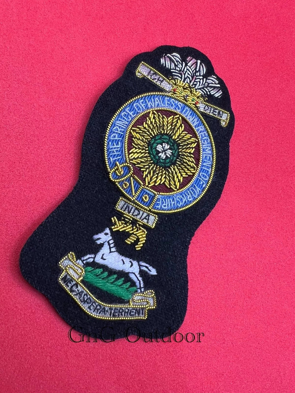 The Prince Of Wales’s Own Regiment Of Yorkshire Hand Embroidered Bullion And Wire Blazer Badge