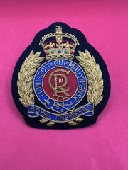 King’s Crown Royal Engineers Blazer Badge RE Hand Embroidered Bullion Wire Badge