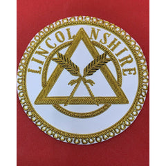 Masonic Apron Badge Lincolnshire Hand Embroidered Bullion & Wire Masonic Badges