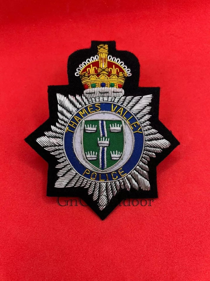 King’s Crown Thames Valley Police Embroidered Bullion Wire Replica Blazer Badge