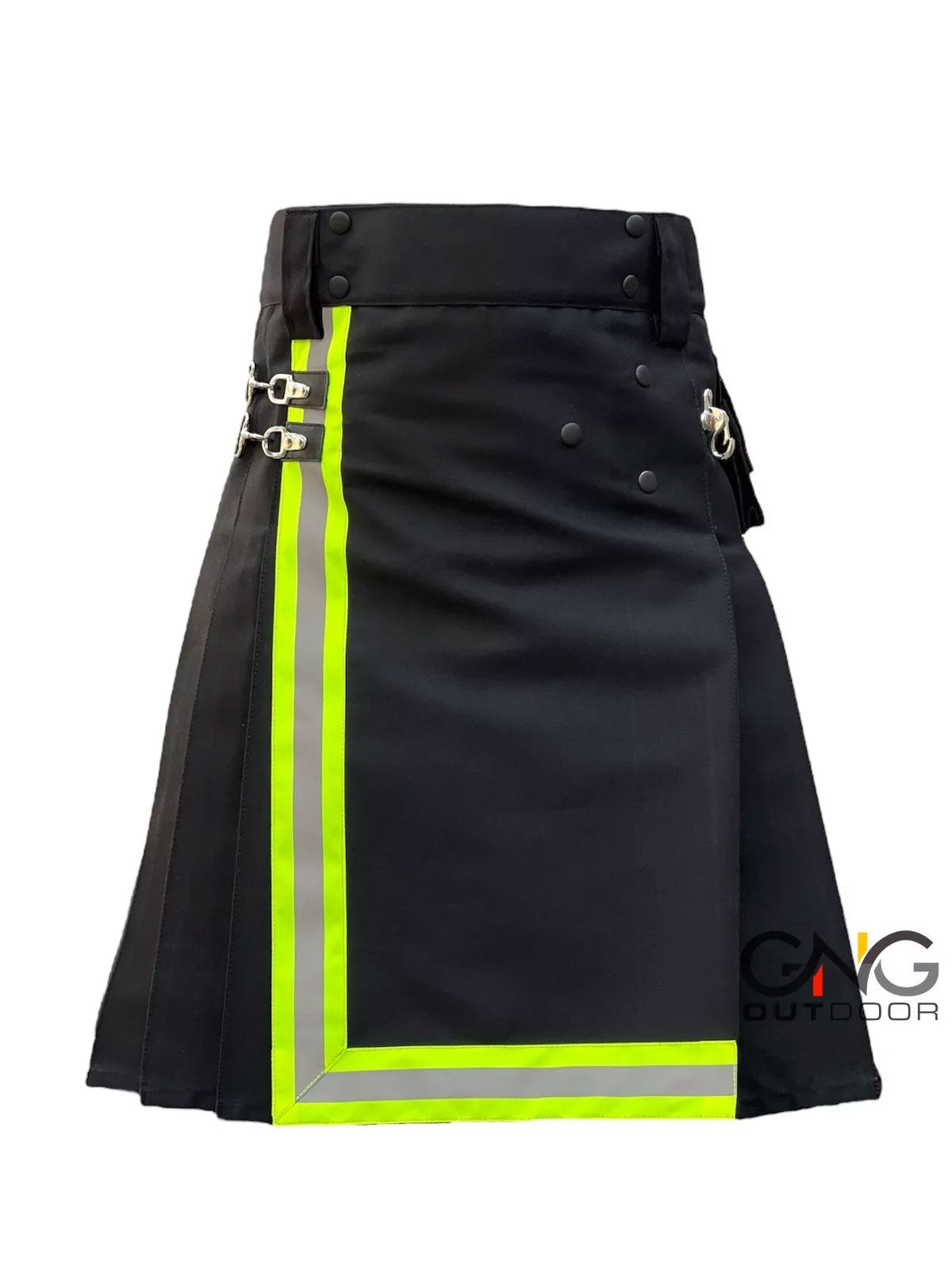 Men's Scottish Fire fighter Black Utility Kilt Fireman Tactical Kilt