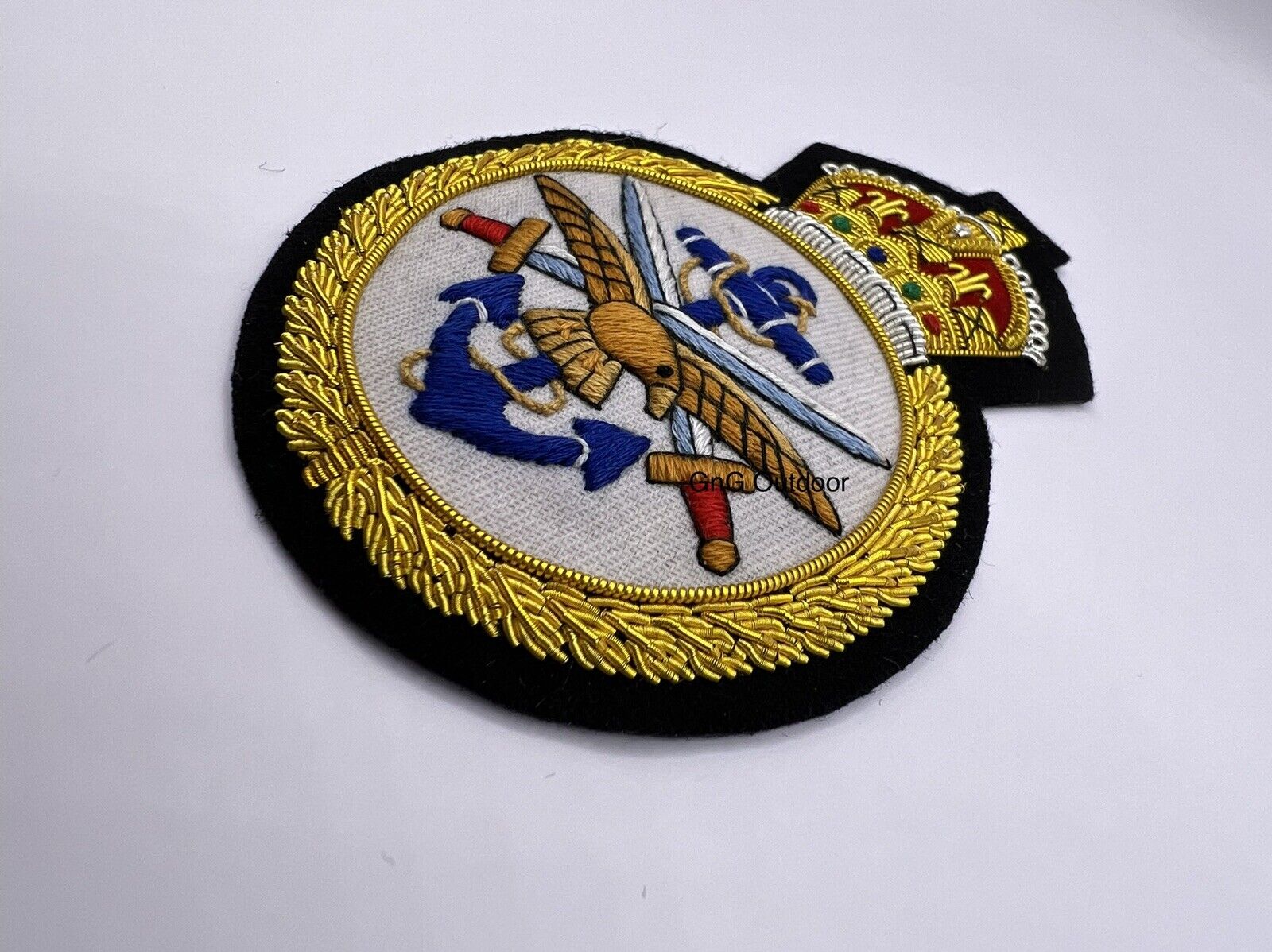 King’s Crown Armed Forces Veterans Blazer Badge Embroidered Bullion Wire Badge