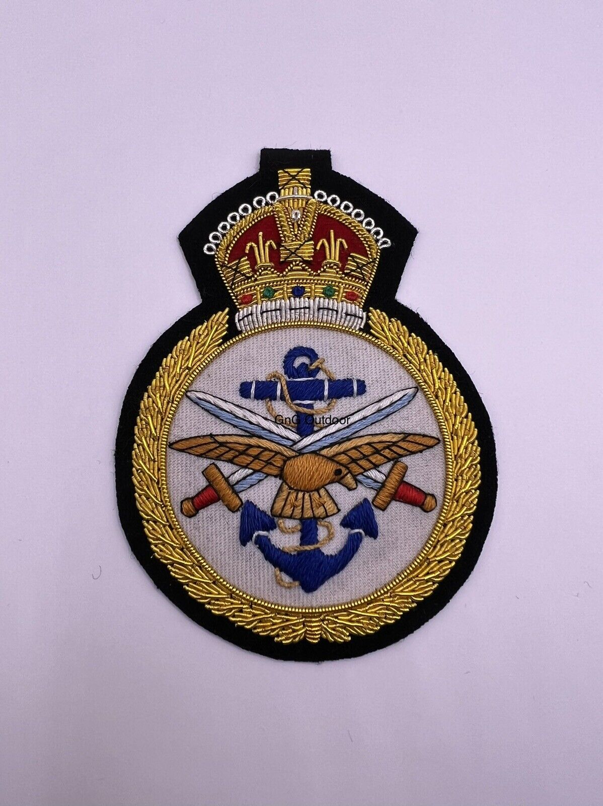 King’s Crown Armed Forces Veterans Blazer Badge Embroidered Bullion Wire Badge