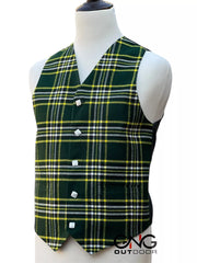 Men's Wedding St Patrick Tartan Vest 5 Button Scottish Kilt Waistcoat