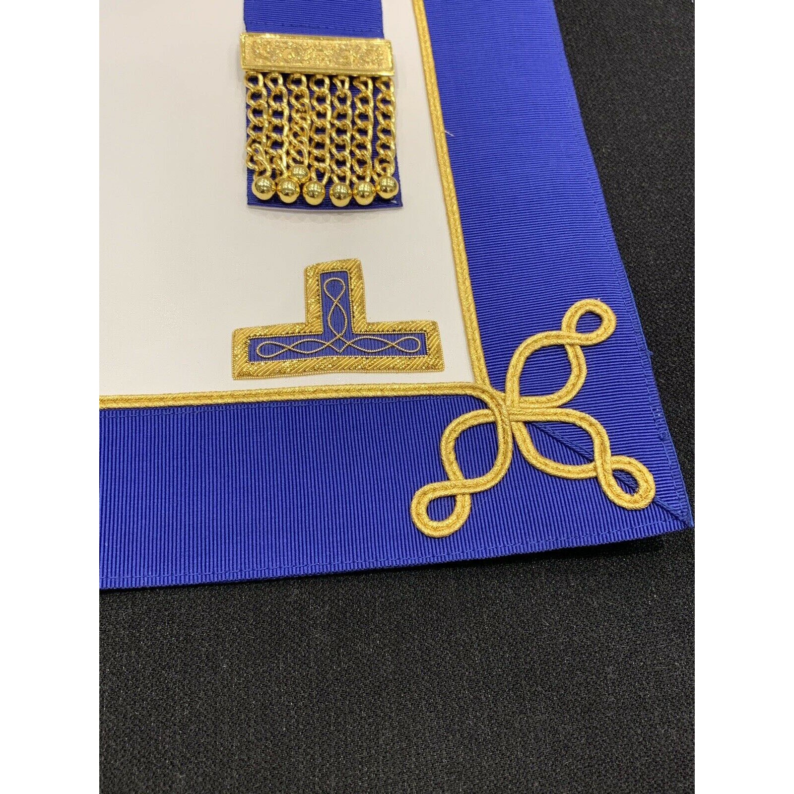 Imitation Leather Masonic Craft Provincial Undress Apron & Gold Levels Regalia