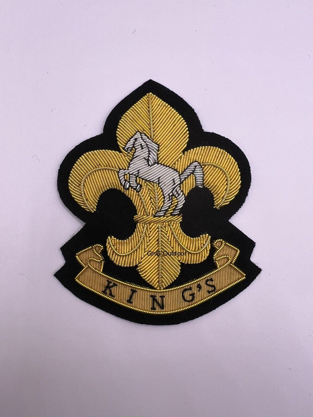 King’s Regiment Blazer Badge King’s Hand Embroidered Bullion Wire Blazer Badge