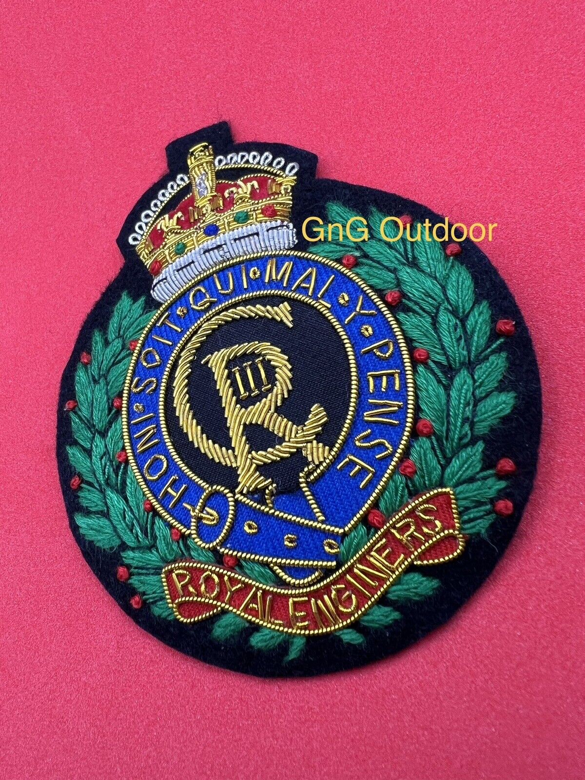 King’s Regiment Blazer Badge King’s Hand Embroidered Bullion Wire Blazer Badge