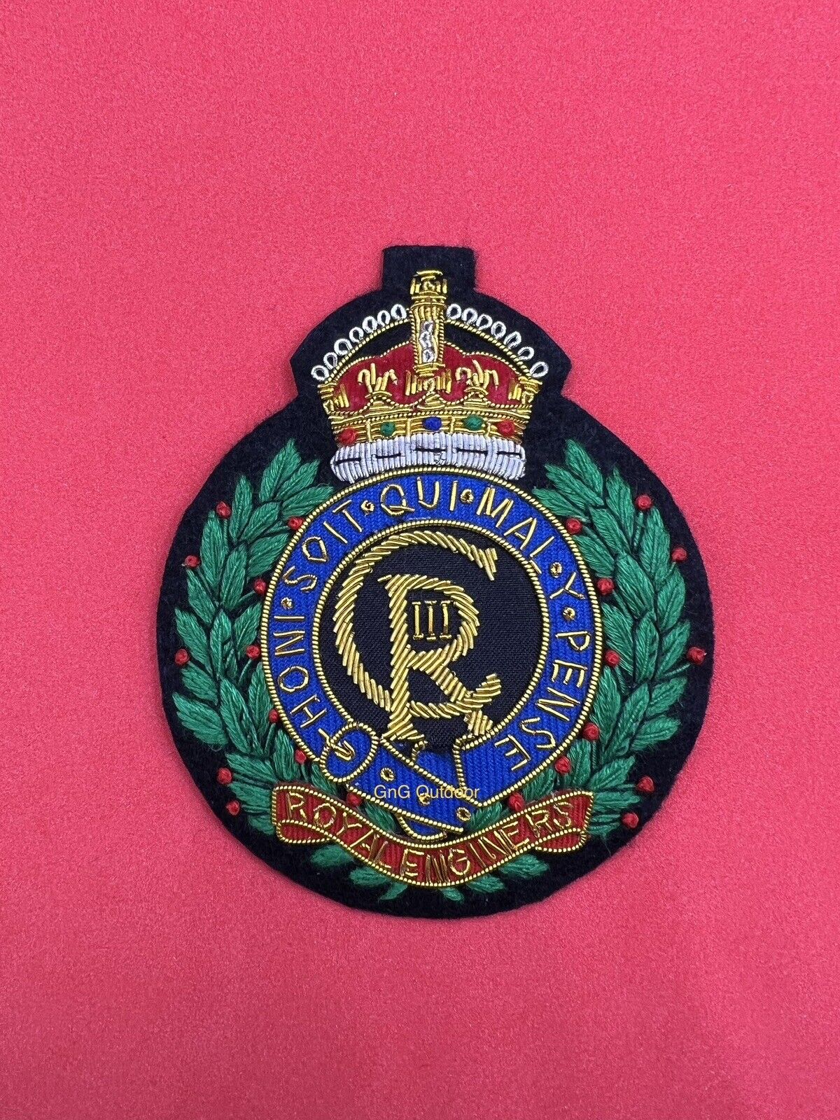 King’s Regiment Blazer Badge King’s Hand Embroidered Bullion Wire Blazer Badge
